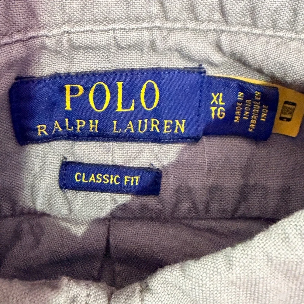 Polo Ralph Lauren Button Down Men XL Grey Classic Fit Cotton Long Sleeve Solid